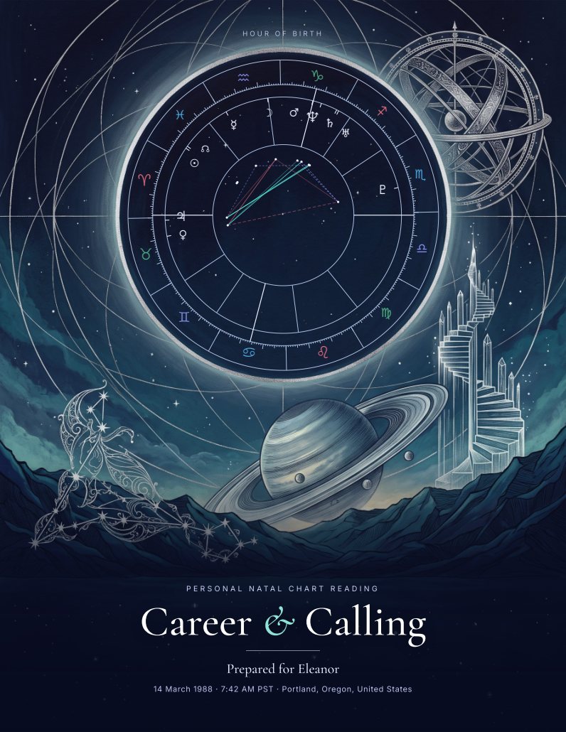 A painted cover with the reader's chart wheel set inside the halo
